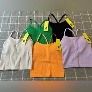 NWT All In Motion Women’s Multicolor Ribbed Camisoles With Built-In Bra XS